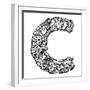 Childlike Doodle Abc, Crazy Letter C Isolated On White Background-Andriy Zholudyev-Framed Art Print