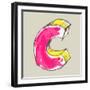 Childlike Gouache Alphabet, Hand Drawn Letter C-Andriy Zholudyev-Framed Art Print