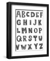 Childlike Hand Drawn Abc Isolated On White Background-Andriy Zholudyev-Framed Art Print