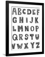 Childlike Hand Drawn Abc Isolated On White Background-Andriy Zholudyev-Framed Art Print