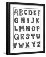 Childlike Hand Drawn Abc Isolated On White Background-Andriy Zholudyev-Framed Art Print