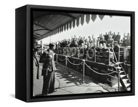 Children Aboard a Steamer Moored at Westminster Pier, London, 1937-null-Framed Stretched Canvas