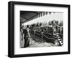 Children Aboard a Steamer Moored at Westminster Pier, London, 1937-null-Framed Photographic Print