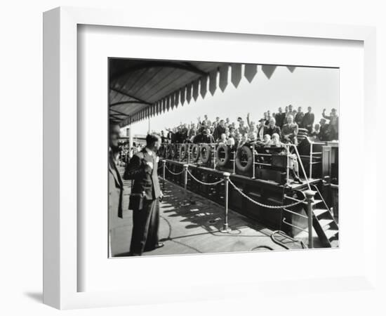 Children Aboard a Steamer Moored at Westminster Pier, London, 1937-null-Framed Photographic Print