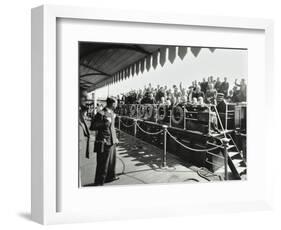 Children Aboard a Steamer Moored at Westminster Pier, London, 1937-null-Framed Photographic Print