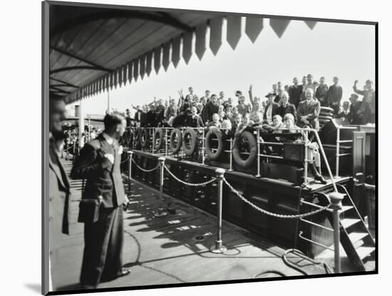 Children Aboard a Steamer Moored at Westminster Pier, London, 1937-null-Mounted Photographic Print