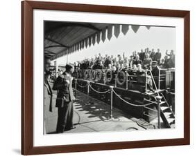 Children Aboard a Steamer Moored at Westminster Pier, London, 1937-null-Framed Photographic Print