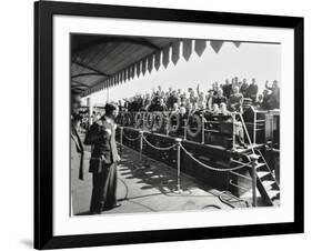 Children Aboard a Steamer Moored at Westminster Pier, London, 1937-null-Framed Photographic Print