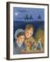 Children Admiring Nativity Scene-Clive Uptton-Framed Giclee Print