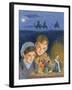 Children Admiring Nativity Scene-Clive Uptton-Framed Giclee Print