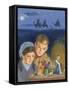 Children Admiring Nativity Scene-Clive Uptton-Framed Stretched Canvas