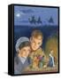 Children Admiring Nativity Scene-Clive Uptton-Framed Stretched Canvas