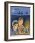 Children Admiring Nativity Scene-Clive Uptton-Framed Giclee Print