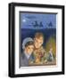 Children Admiring Nativity Scene-Clive Uptton-Framed Giclee Print