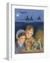 Children Admiring Nativity Scene-Clive Uptton-Framed Giclee Print