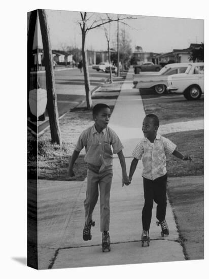 Children Adopted by Single Parents from Los Angeles County Bureau of Adoptions Rollerskating-Bill Ray-Stretched Canvas