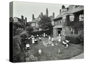 Children and Carers in a Garden, Hampstead, London, 1960-null-Stretched Canvas