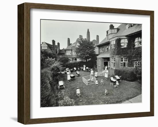 Children and Carers in a Garden, Hampstead, London, 1960-null-Framed Photographic Print