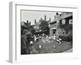 Children and Carers in a Garden, Hampstead, London, 1960-null-Framed Photographic Print