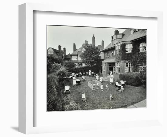 Children and Carers in a Garden, Hampstead, London, 1960-null-Framed Photographic Print