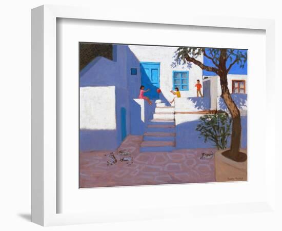 Children and Cats, Mykonos, 2017-Andrew Macara-Framed Giclee Print