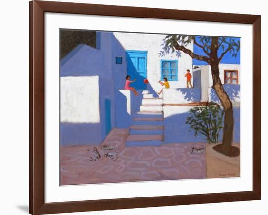 Children and Cats, Mykonos, 2017-Andrew Macara-Framed Giclee Print