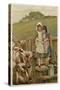 Children and Cows 1890-EK Johnson-Stretched Canvas