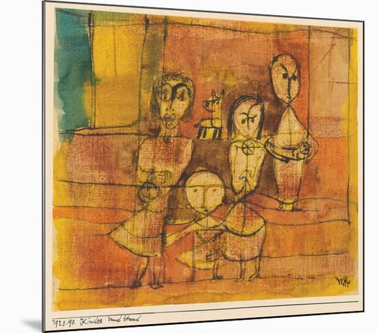 Children and Dog-Paul Klee-Mounted Art Print