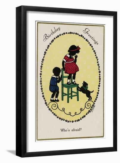 Children and Dog-null-Framed Art Print