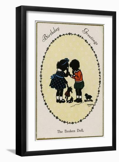 Children and Doll-null-Framed Art Print