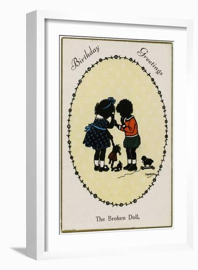 Children and Doll-null-Framed Art Print