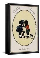 Children and Doll-null-Framed Stretched Canvas