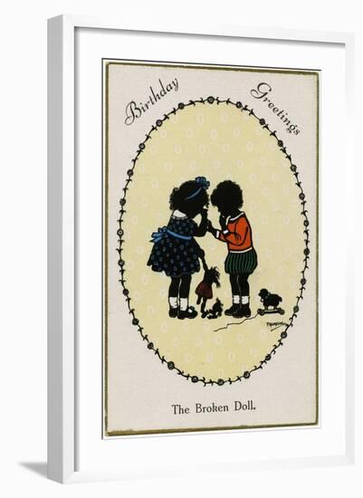 Children and Doll-null-Framed Art Print