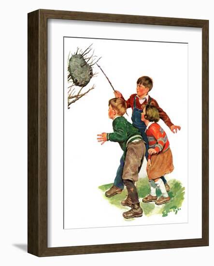 "Children and Hornets Nest,"March 16, 1935-Ellen Pyle-Framed Giclee Print