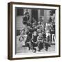 Children and Teacher Sitting Outside One-Room Country School-Hansel Mieth-Framed Premium Photographic Print