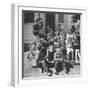 Children and Teacher Sitting Outside One-Room Country School-Hansel Mieth-Framed Premium Photographic Print