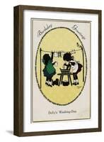 Children and Washing-F Kaskeline-Framed Art Print