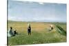 Children and Young Girls Picking Flowers in a Meadow North of Skagen-Michael Peter Ancher-Stretched Canvas