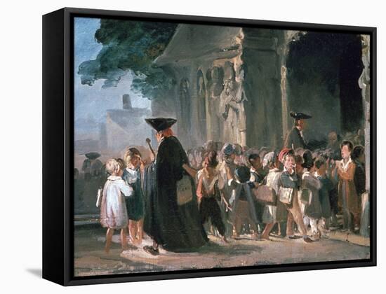 Children at a Church Door, C1817-1845-Nicolas-Toussaint Charlet-Framed Stretched Canvas