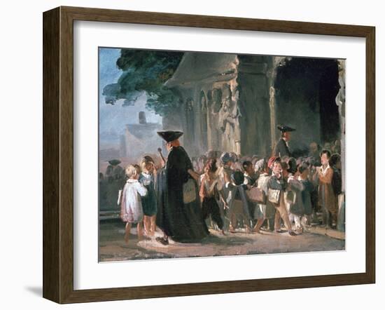 Children at a Church Door, C1817-1845-Nicolas-Toussaint Charlet-Framed Giclee Print