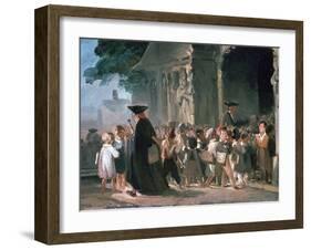 Children at a Church Door, C1817-1845-Nicolas-Toussaint Charlet-Framed Giclee Print