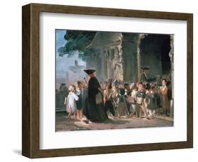 Children at a Church Door, C1817-1845-Nicolas-Toussaint Charlet-Framed Giclee Print