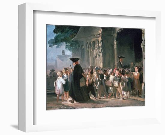 Children at a Church Door, C1817-1845-Nicolas-Toussaint Charlet-Framed Giclee Print