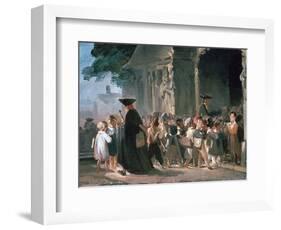 Children at a Church Door, C1817-1845-Nicolas-Toussaint Charlet-Framed Giclee Print