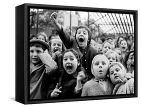 Children at a Puppet Theatre, Paris, 1963-Alfred Eisenstaedt-Framed Stretched Canvas