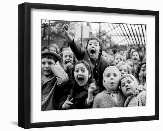 Children at a Puppet Theatre, Paris, 1963-Alfred Eisenstaedt-Framed Photographic Print