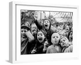 Children at a Puppet Theatre, Paris, 1963-Alfred Eisenstaedt-Framed Photographic Print