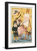 Children at Easel-null-Framed Art Print