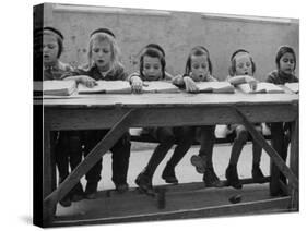 Children at Orthodox Jewish School Doing Lessons-Paul Schutzer-Stretched Canvas