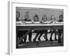 Children at Orthodox Jewish School Doing Lessons-Paul Schutzer-Framed Photographic Print